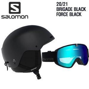 2021시즌 SALOMON BRIGADE BLACK+1819 FORCE BK UNIV M BLUE 헬멧 고글 세트