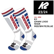2324시즌 K2 양말 CHAIN LOGO SOCK RED WH BLUE